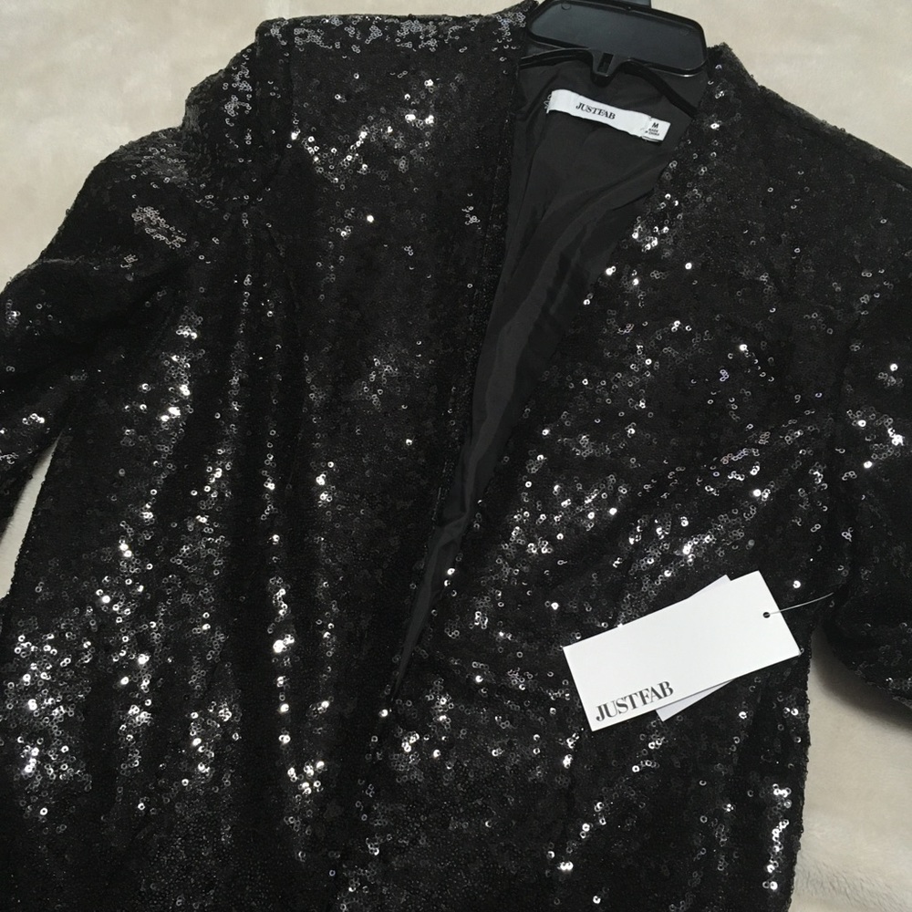 JustFab ♠️ Black Sequin Blazer, gorgeous fit!